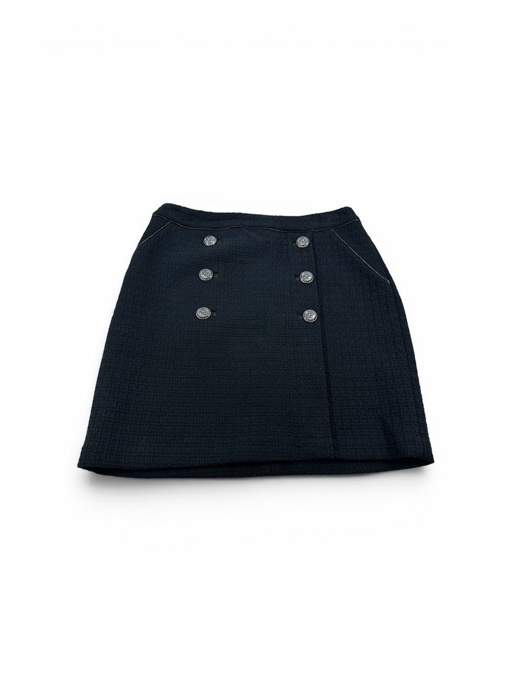White House Black Market Size 0 Double Breasted Black Pencil Skirt Fully Lined
